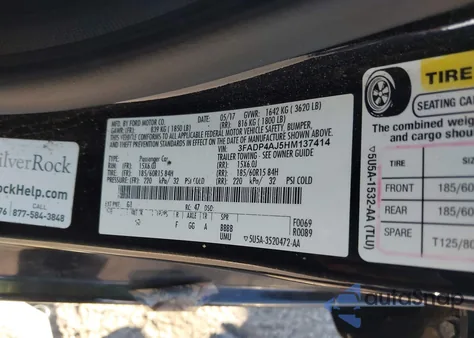 2017 Ford Fiesta S из США, поврежденный, VIN 3FADP4AJ5HM137414